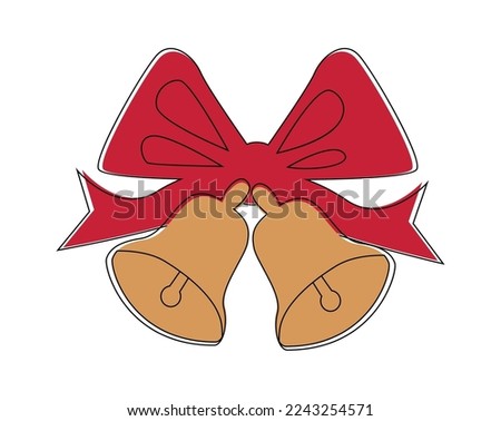 Christmas bell with bow tie.