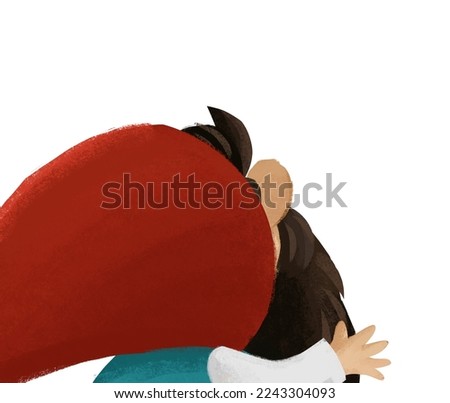 cartoon scene with colorful dwarf on white background illustration for children