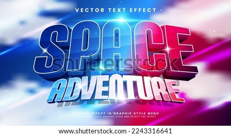 Space adventure editable vector text effect with modern concept. Royalty-Free Stock Photo #2243316641