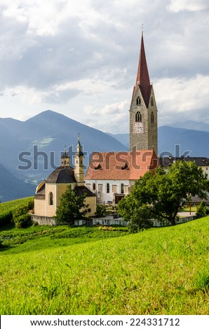 St. Andrea Village Church, Bresannone, Trentino-Alto Adige, Dolomites, South Tyrol, Italy