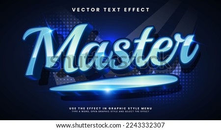 Master blue editable vector text effect with luxury concept. Royalty-Free Stock Photo #2243332307