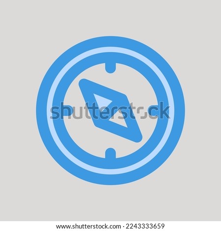 Compass icon in blue style about user interface, use for website mobile app presentation