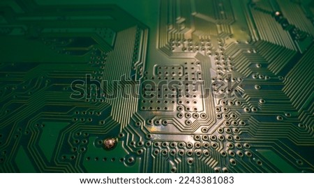 Circuit board, electronic motherboard. Digital engineering concept, hi-tech technology concept. Tech background.