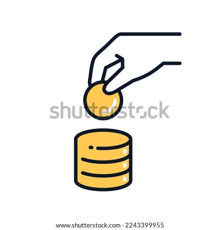 Accumulate money simple icon illustration material Royalty-Free Stock Photo #2243399955