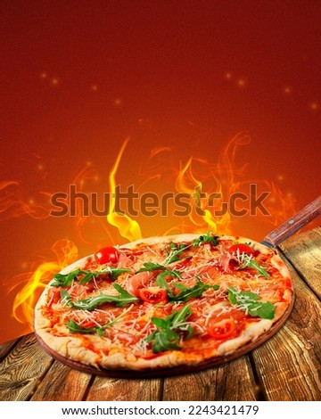 Pizza photo that has been edited and is suitable for flyer and poster design.