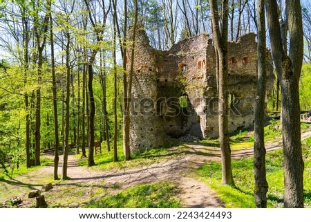 Dobra Voda Castle is a ruin of a Gothic castle in the Slovakia - Ruins of castle Dobra Voda. Castle situated in the Little Carpathians above the village of Dobrá Voda in the Trnava District.