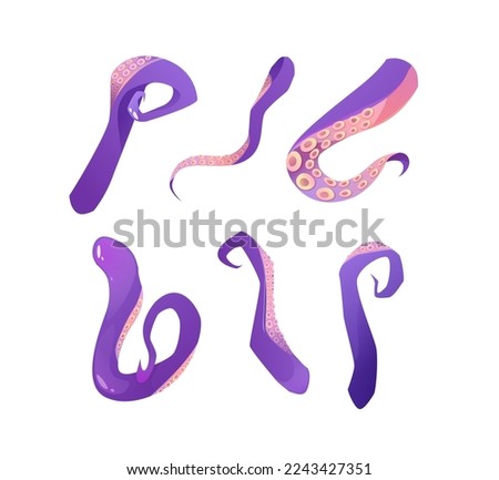 Tentacle of Octopus. Cartoon vector illustration on white background