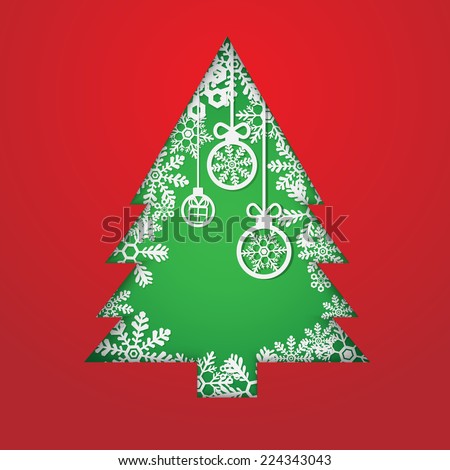 Christmas tree and Happy New Year Vector
