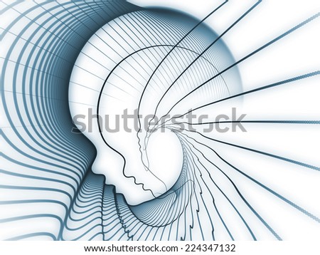 Geometry of Soul series. Composition of  profile lines of human head to serve as a supporting backdrop for projects on education, science, technology and graphic design