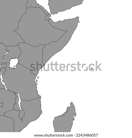 Seychelles on world map. Vector illustration.