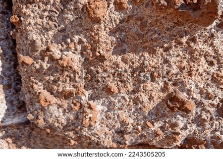 Close-up on the red rock of the earth. Mars