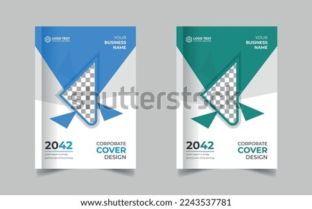 Corporate Book Cover Design Template in A4. Can be adapt to Brochure, Annual Report, Magazine, Poster, Business Presentation, Portfolio, Flyer, Fold, Banner, Website Free Vector.