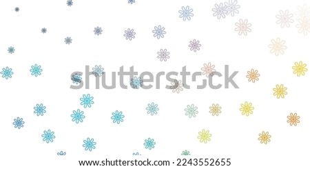 Light Blue, Yellow vector natural layout with flowers. Gradient colorful abstract flowers on simple background. Smart design for wrapping, wallpapers.