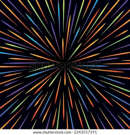 Colorful fireworks Clip Art Free Vector Background. 