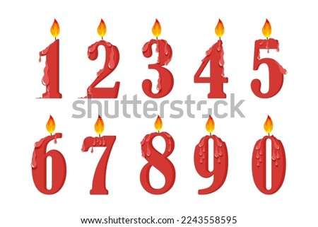 Number shape birthday candle illustration