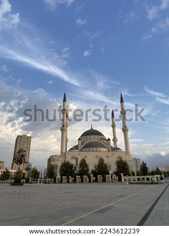 Mosque morning istanbul turkey clouds