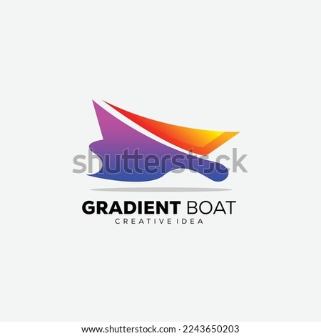 boat design gradient color illustration