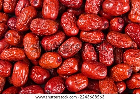 jujube,close up of dried red dates background Royalty-Free Stock Photo #2243668563