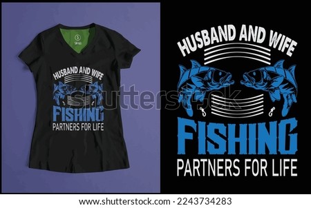 Husband and wife fishing vector template-SVG file
