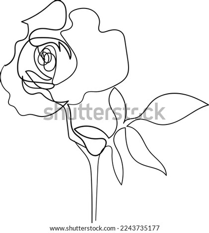 Simple Flower one-line art drawing style beautiful illustration minimal design
