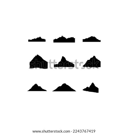 mountain hill silhouette creative design