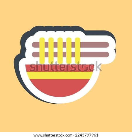 Sticker noodles. Chinese New Year celebration elements. Good for prints, posters, logo, party decoration, greeting card, etc.