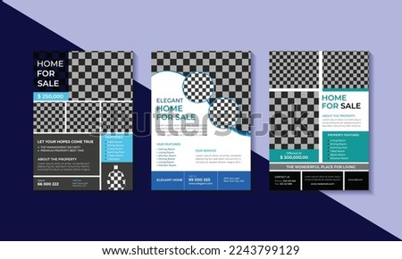 Real Estate flyer design template. Corporate business flyer concept vector template in A4 size. Home sale banner design template. vector illustration.