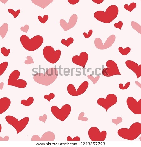 seamless pattern heart shape icon in red and pink color background vector illustrations eps10. can be used for cover book, fabric Royalty-Free Stock Photo #2243857793