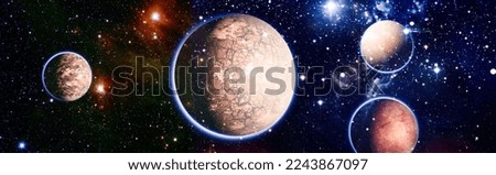 planets, stars and galaxies in outer space showing the beauty of space exploration. Elements furnished by NASA .