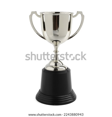 silver color trophy cup on white background Royalty-Free Stock Photo #2243880943