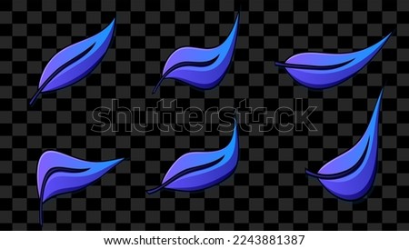 blue vector leaves. beautiful gradient elegant natural motifs. can be used for textile, stickers, websites. Vector illustration.