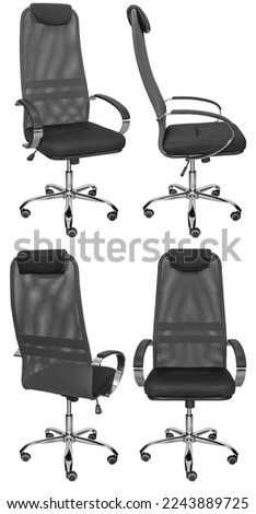 Office computer chair. Isolated from the background. View from different sides