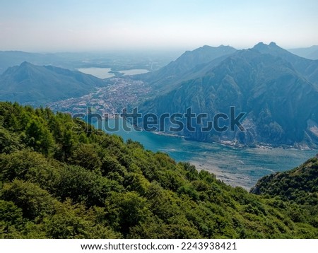 amazing view of Como lake, above the city of Lecco.