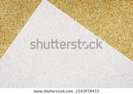 Luxury festive glitter background - abstract geometric composition in golden and silver colours with copy space for your text. Minimal fashionable style backdrop