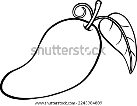 mango line vector illustration isolated on white background