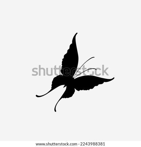 silhouette of butterfly isolated on white