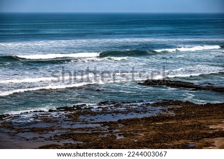 High tide and huge waves in the Atlantic Ocean, Morocco 2022.

