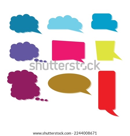 A collection of vector speech and thought communication bubbles