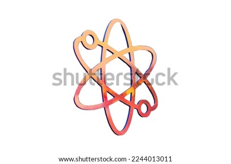 Science symbol atom, isolated on a white background