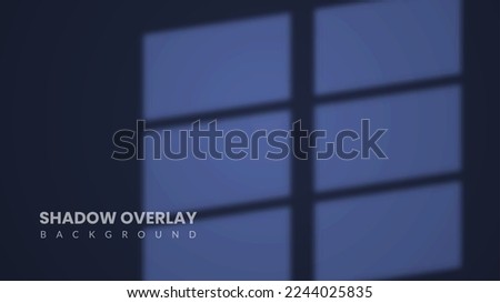 Realistic shadow overlay background. Dark room interior with moonlight coming through the window Royalty-Free Stock Photo #2244025835