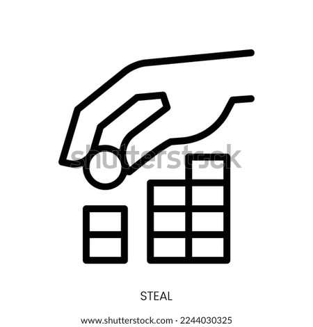 steal icon. Line Art Style Design Isolated On White Background