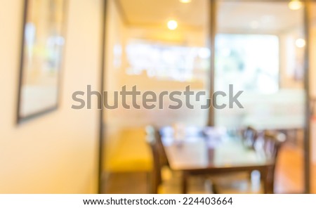 image of Coffee shop blur background with bokeh.