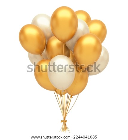 Gold and silver party balloons  Royalty-Free Stock Photo #2244041085