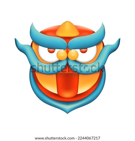 chinese new year line dragon 3d icon realistic for celebrating vector illustration set for lunar year festive