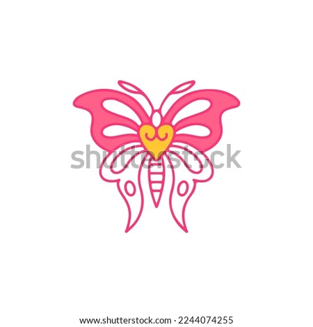 vector illustration of a pink butterfly
