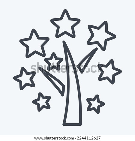 Icon Tree of Stars. related to Stars symbol. line style. simple design editable. simple illustration. simple vector icons