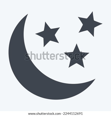 Icon Moon and Stars. related to Stars symbol. glyph style. simple design editable. simple illustration. simple vector icons