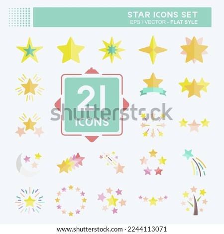 Icon Set Stars. related to Stars symbol. flat style. simple design editable. simple illustration. simple vector icons