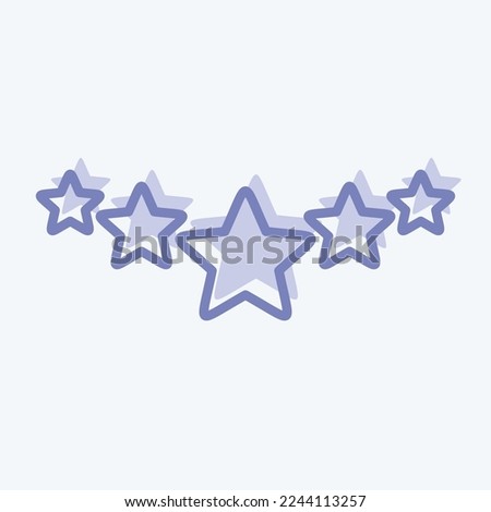 Icon Five Stars Rating. related to Stars symbol. two tone style. simple design editable. simple illustration. simple vector icons