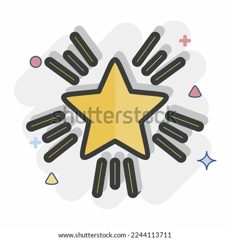 Icon Christmas Stars. related to Stars symbol. Comic Style. simple design editable. simple illustration. simple vector icons